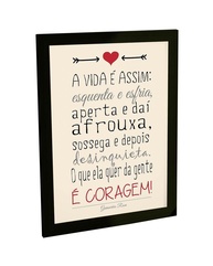 Quadro Decorativo A Vida Quer Coragem - Inspire-se com Frases Motivacionais para Sala e Quarto - imagem 1