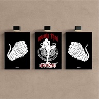 Kit 3 Quadros Decorativos Muay Thai - Arte Marcial para Sala e Quarto (28x20cm) - imagem 4