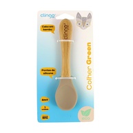 Colher de Bambu e Silicone para Bebê - Segura, Sustentável e Antimicrobiana - imagem 1