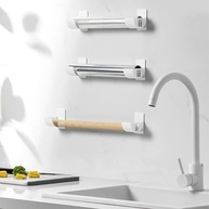 Pacote com 4 Prateleiras Adesivas para Cozinha - Sem Perfuração, Suporte para Sacos de Lixo e Organização de Espaço - imagem 3