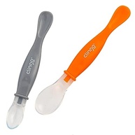 Colher Silicone Ponta Dupla Colors Laranja - 2 Unidades | Segura e Ergonômica para Bebês - imagem 2
