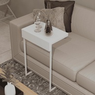 Mesa de Apoio Lateral para Sofá - Design Moderno em Aço e Madeira | Ideal para Leitura, Notebook e Decoração - imagem 1