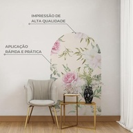 Adesivo de Parede Arco Floral Lavável - Fácil Aplicação e Estilo Sofisticado para Sala e Quarto - imagem 4