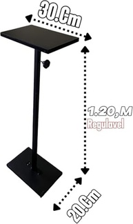 Suporte Pedestal Ajustável para Caixas de Som e Monitores de Estúdio | KRK, Yamaha, Edifier | Ferro e MDF Premium - imagem 4
