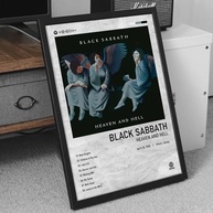 Quadro Álbum Spotify Heaven and Hell - 40x60cm - Moldura Preto Fosco - Decoração Premium para Corredor - imagem 2