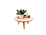 Mesa de Centro Tripe Retro em Off White e Freijó - Design Elegante e Funcional para sua Sala - imagem 1