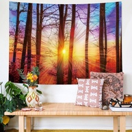 Tapeçaria de Arbusto Sunshine - Grande Decorativa para Quarto e Sala de Estar com Design Natural e Luz Solar - imagem 1