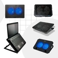 Base Suporte para Notebook até 17" com Cooler Duplo Ultra Silencioso, LED Azul, 8 Níveis de Altura, USB Extra – Refrigeração Potente e Conforto Ergonômico - imagem 4