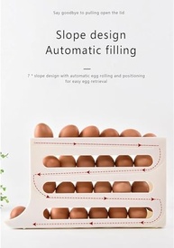 Suporte para Ovos com Rolamento Automático – 4 Camadas, 30 Ovos, Design que Economiza Espaço - imagem 5