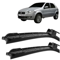 Par de Palhetas Limpador Para-Brisa Fiat Palio 2008-2011 Silicone Tipo Gancho - imagem 1