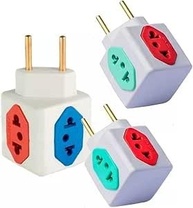 KIT 3x Adaptador Tomada Benjamim Cubo 3D: Mais Energia e Praticidade para Sua Casa! - imagem 1