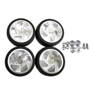 Conjunto 4 Pneus e Aro de Roda 1/10 - Prata: Tração e Durabilidade para seu RC! - imagem 1