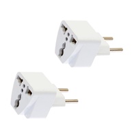 Kit 2 Adaptadores Tomada Universal Europa/UK para Brasil 10A Bivolt - Viagem e Eletroportáteis - imagem 1