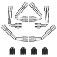 Extensor de Válvula de Pneu 6 Peças (45°/90°/135°) - Metal Resistente para Carros e Motos - imagem 2