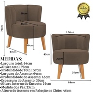 Kit 2 Poltronas em Veludo Marrom - Design Moderno para Sala de Jantar e Escritório - imagem 4