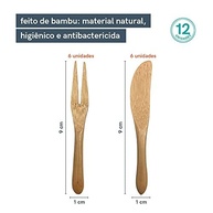 Conjunto de 12 Mini Talheres de Bambu Ecológicos – Leve e Sustentável para Piqueniques e Viagens - imagem 3