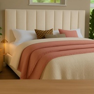 Cabeceira Modular Estofada para Cama de Casal - Design Sofisticado com Fita Dupla Face (Off White) - imagem 1