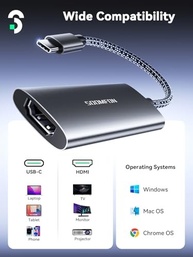 Adaptador USB-C para HDMI 4K@120Hz SOOMFON: Imersão Total para PS5, Xbox Series X, MacBook e Mais! - imagem 5