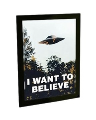 Quadro Decorativo A3 I Want To Believe Ets Aliens - Estilo X-Files para Ambientes Modernos - imagem 2