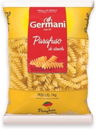 Macarrão Parafuso Sem Ovos Germani 1Kg, Germani Alimentos, Massa Parafuso De Sêmola Sem Ovos Pasta Fusilli Senza Uova, Amarelo, Melhor Sabor Em Cada Garfada, Receita Caseira Desde 1892 - imagem 1