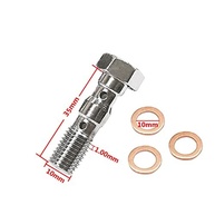 Parafuso Banjo Duplo M10x1.00mm Cromado para Cilindro Mestre de Freio de Moto - Universal Honda, Yamaha, Kawasaki, Suzuki - imagem 3