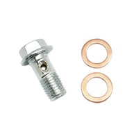 Parafuso Banjo M10x1.00mm Cromado para Freio de Moto - Honda, Yamaha, Kawasaki, Suzuki - imagem 1