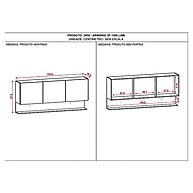 Armário Aéreo 3 Portas 150cm com Design Moderno - Kits Paraná - imagem 2
