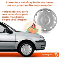 Kit 4 Calotas Aro 13 Gol Parati G3 2000-2005 Grid Prata - Design Esportivo e Fixação Segura - imagem 5