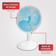Ventilador Personal Fan FAME 127V 20W Branco - Frescor Personalizado para Mesa ou Parede - imagem 4
