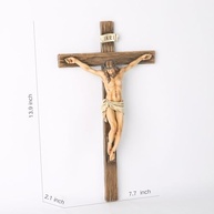 Cruz de Parede com Crucifixo Católico 35,5 cm - Escultura Renascentista Inspiradora por Buildclassic - imagem 4