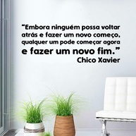Adesivo de Parede Frase Chico Xavier - 95cm x 36cm | Decoração Espiritualista com Inspiração - imagem 1