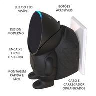 Suporte de Parede Astronauta para Alexa Echo Pop - Design Moderno e Organização Total (Preto) - imagem 3