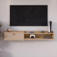 Rack Bancada Parede Home Supremo para TV 55" com Nicho e Puxador Concha Moderno - imagem 3