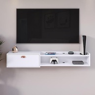 Rack Bancada Parede Home Supremo para TV 55" com Nicho e Porta Concha - Design Moderno Branco - imagem 3