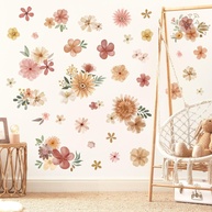 Decalques de Parede Boho Margarida Aquarela - Adesivos Decorativos para Quarto Infantil, Meninas e Sala de Estar - imagem 1