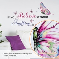 Adesivos de Parede Inspiradores 'Acredite em Si Mesma' - Decalques Coloridos com Frases Motivacionais para Quarto e Escritório - imagem 4