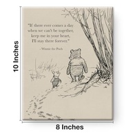 Arte de Parede Clássica com Citação do Urso Pooh - Pintura em Tela 20x25cm - imagem 3