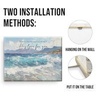 Arte de Parede Cristã com Versículo Bíblico Salmo 93:4 - Amor Divino sobre as Ondas do Mar - Pôster Decorativo em Tela - imagem 4