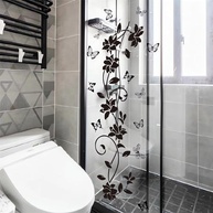Adesivos de Parede de Borboleta e Flor Preto - Decalque de Arte Floral Removível para Decoração de Ambientes - imagem 5
