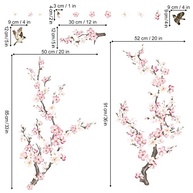 Adesivos de Parede Flor de Cerejeira Rosa e Branco - Decalque Autoadesivo para Sala, Quarto e TV - imagem 3
