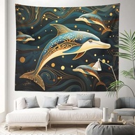 Tapeçaria Engraçada Baleia Decorativa - 130x150cm | Decoração de Parede Moderna para Quarto e Sala - imagem 5