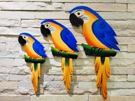 Trio de Araras Decorativas de Parede em MDF - Decoração Tropical para Casa - imagem 3