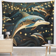 Tapeçaria Engraçada Baleia Decorativa - 130x150cm | Decoração de Parede Moderna para Quarto e Sala - imagem 1