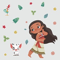 Decalques de Parede Disney Vintage Moana - 20 Peças Removíveis e Reutilizáveis - imagem 4