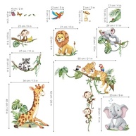 Adesivos de Parede Safari com Animais e Folhas Tropicais - Decoração Infantil e Berçário - imagem 5