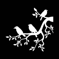 Adesivo Decorativo Galho e Pássaros para Parede e Box - Estilo Canto Preto - imagem 2