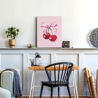 Arte de Parede Coquette Pink Bow Cherry Preppy - 28x35cm Emoldurado | Decoração Feminina para Quarto de Adolescentes - imagem 5