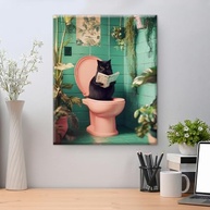 Arte de Parede Gato Engraçado - Decoração Divertida para Banheiro e Casa - imagem 5