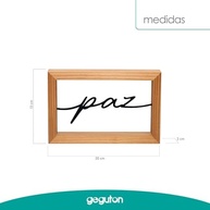 Escultura Decorativa com Palavra Paz - Mesa ou Parede em Madeira e Metal - imagem 4