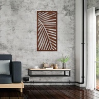Escultura de Parede Folha da Palmeira 60x49cm - Decoração Moderna e Elegante em Marrom - imagem 1